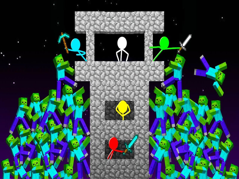 Mäng Stickman vs zombid: eepiline võitlus Internetis