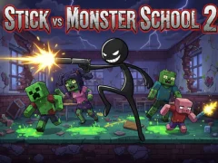 Mäng Stick vs Monster School 2 Internetis