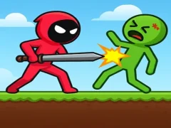 Mäng Red Stickman vs Monster School Internetis