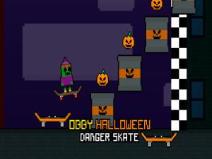 Mäng Obby Halloweeni ohu uisutamine Internetis