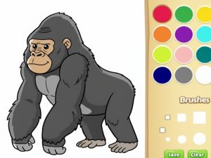 Mäng Gorilla värvimisraamat lastele Internetis