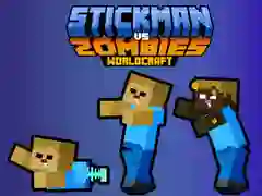 Mäng Stickman vs Zombid WorldCraft Internetis