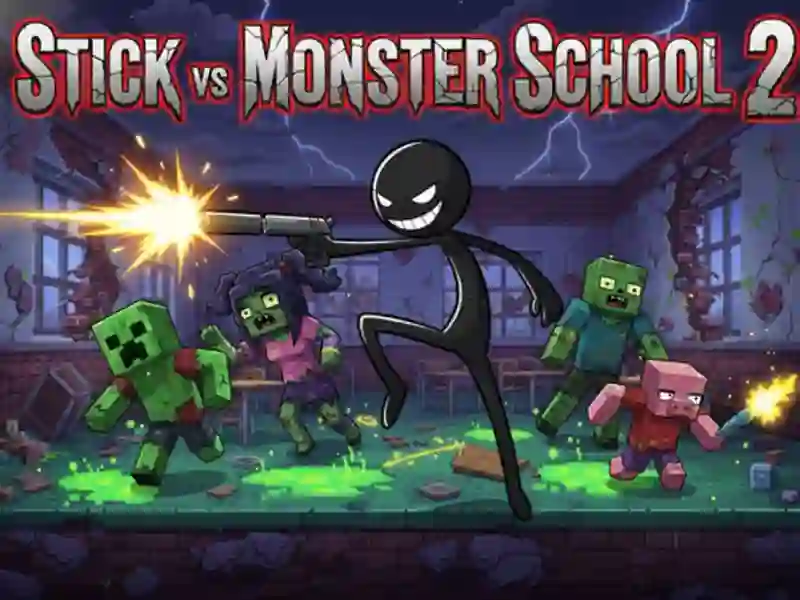 Mäng Stick vs Monster School 2 Internetis