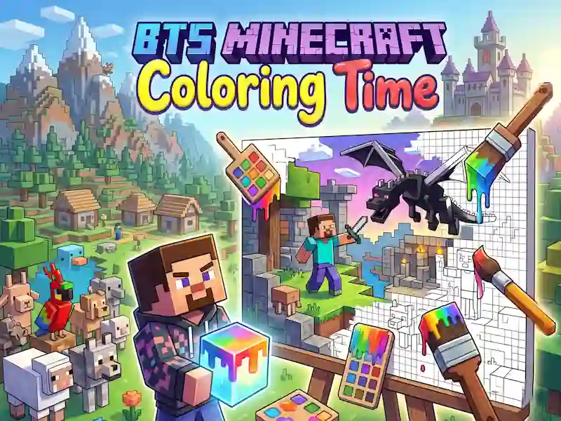 Mäng BTS Minecraft Coloring Time Internetis