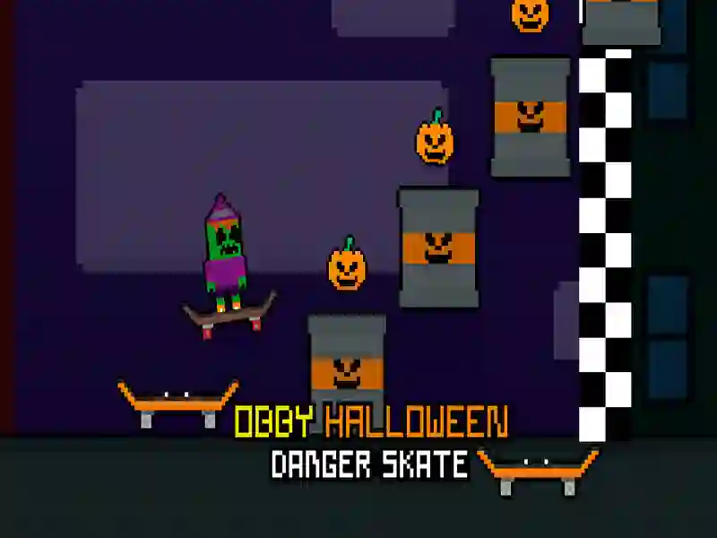 Mäng Obby Halloweeni ohu uisutamine Internetis