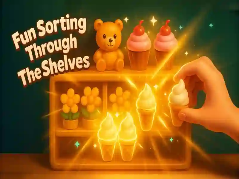 Mäng Lõbus sorteerimine läbi riiulite Internetis Mäng Lõbus sorteerimine läbi riiulite Internetis