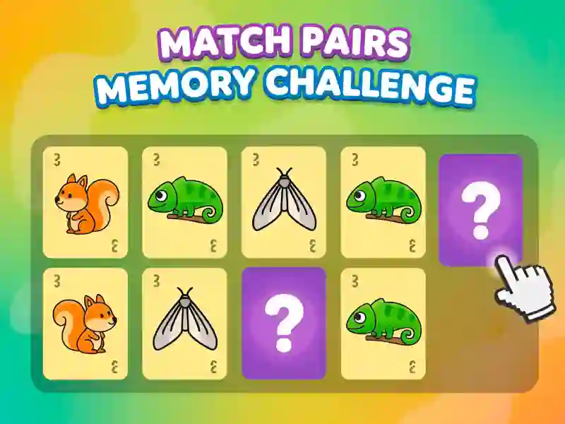 Mäng Match Pairs Memory Challenge Internetis