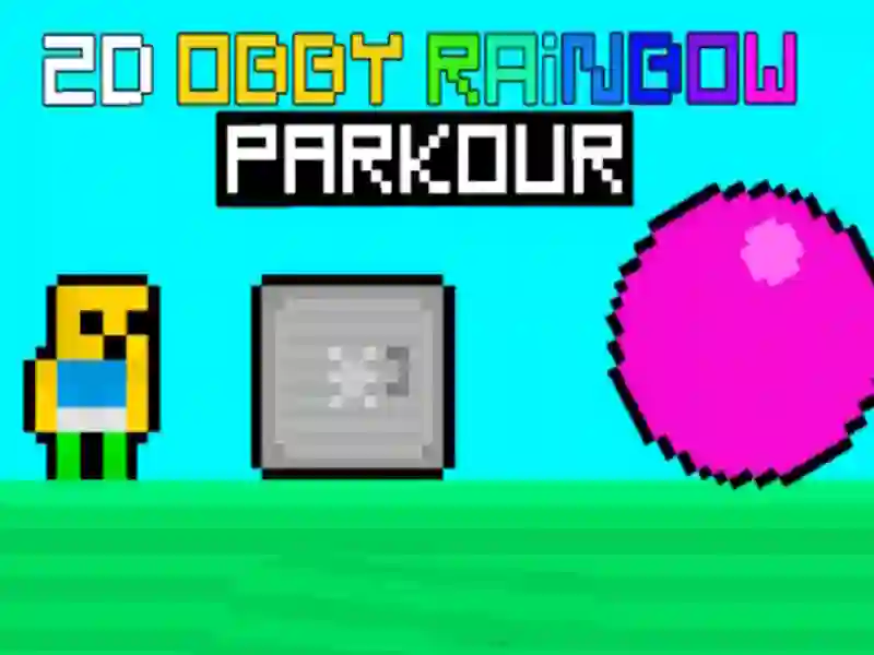 Mäng 2D Obby Rainbow Parkour Internetis