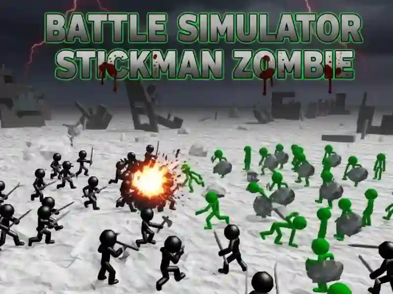 Mäng Lahingusimulaator Stickman Zombie Internetis