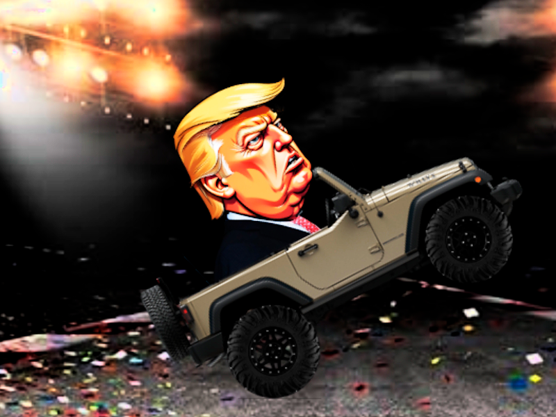 Mäng Trump Wheelie väljakutse Internetis