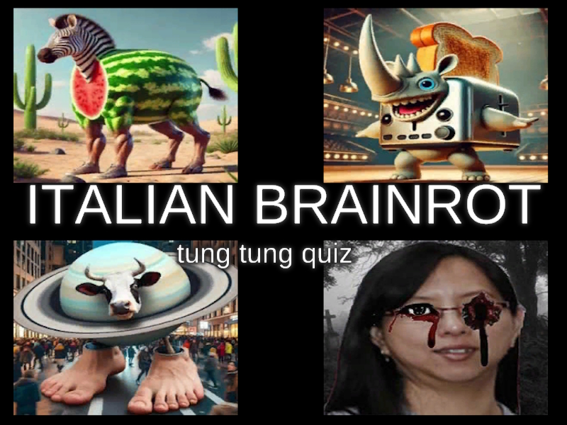 Mäng Itaalia Brainrot Tung Tung viktoriin Internetis