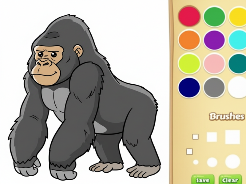 Mäng Gorilla värvimisraamat lastele Internetis