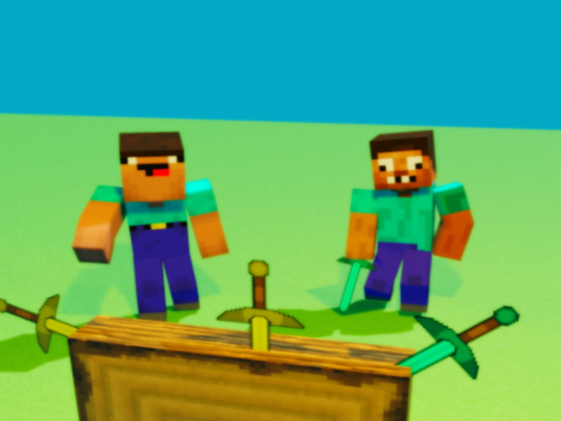 Mäng Noob vs pro, kuid nuga tabas Minecrafti Internetis